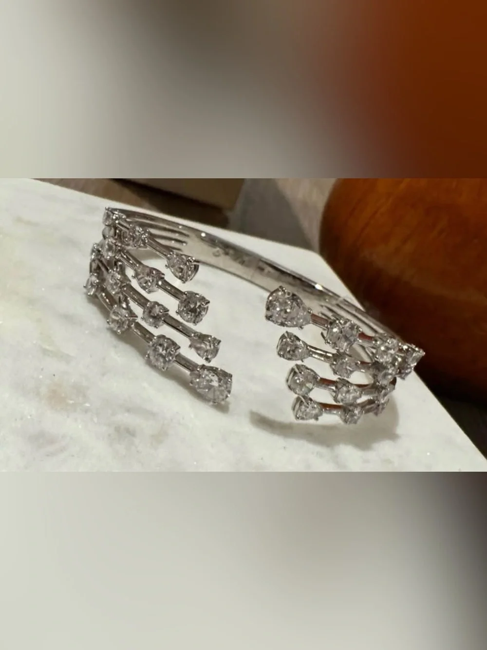 NADRI Silver Crystal Open Cuff Bracelet-New!